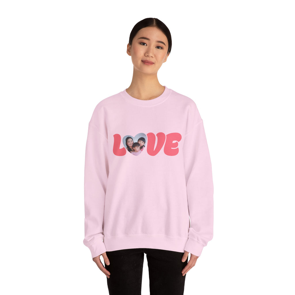 Love Photo Crewneck Sweatshirt — Personalized Heart Photo Love Sweatshirt