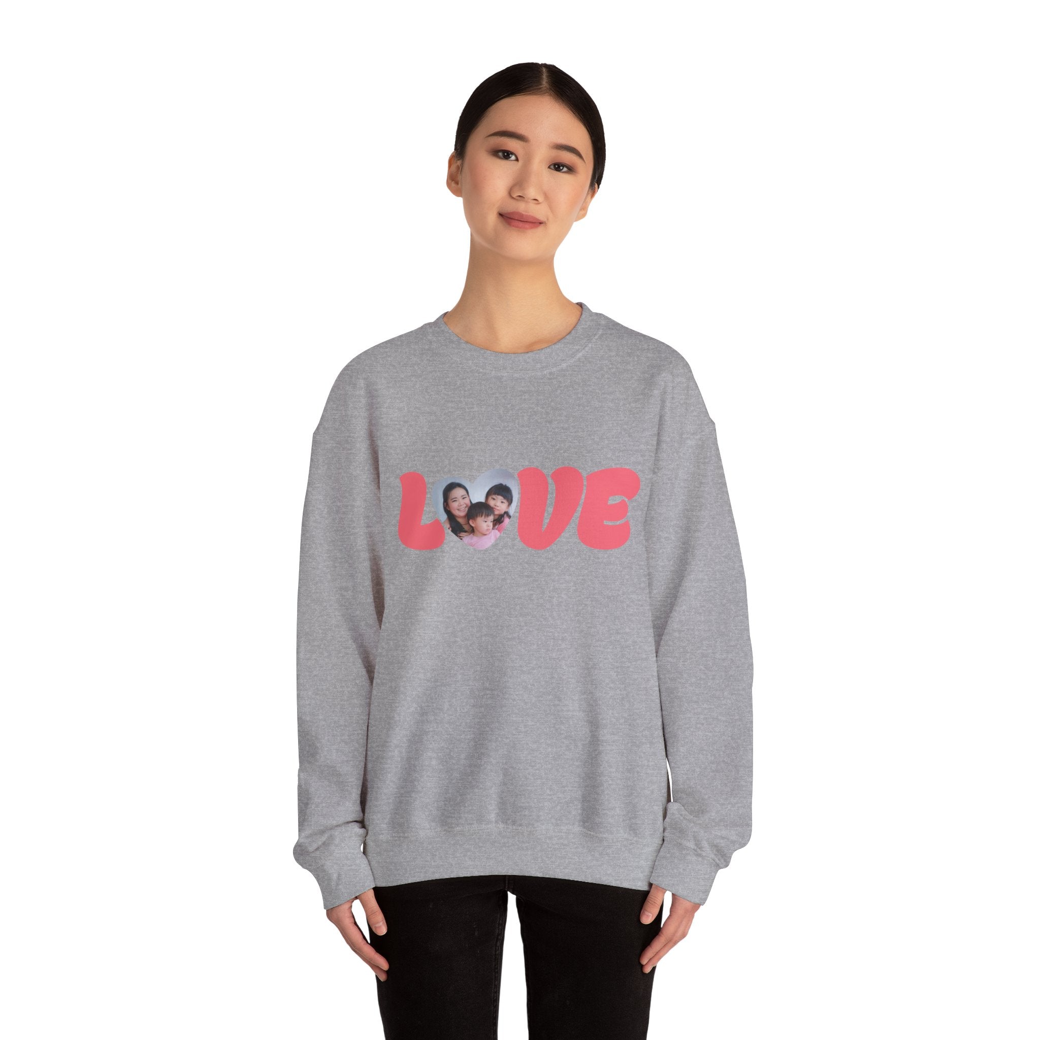 Love Photo Crewneck Sweatshirt — Personalized Heart Photo Love Sweatshirt