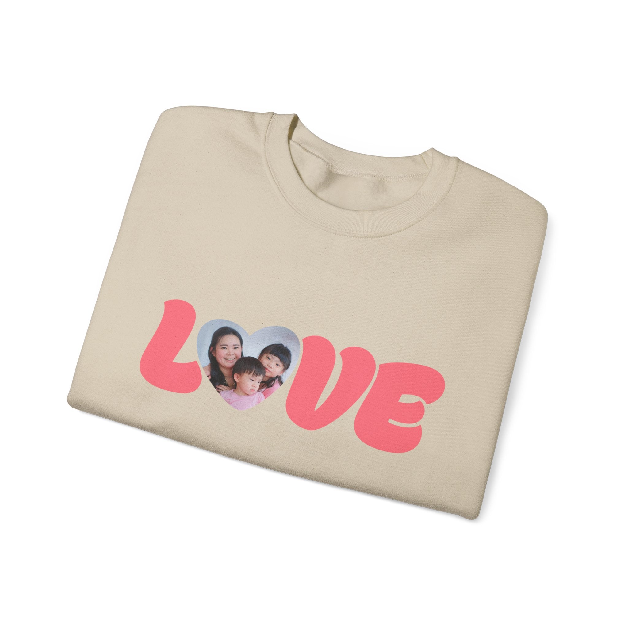 Love Photo Crewneck Sweatshirt — Personalized Heart Photo Love Sweatshirt