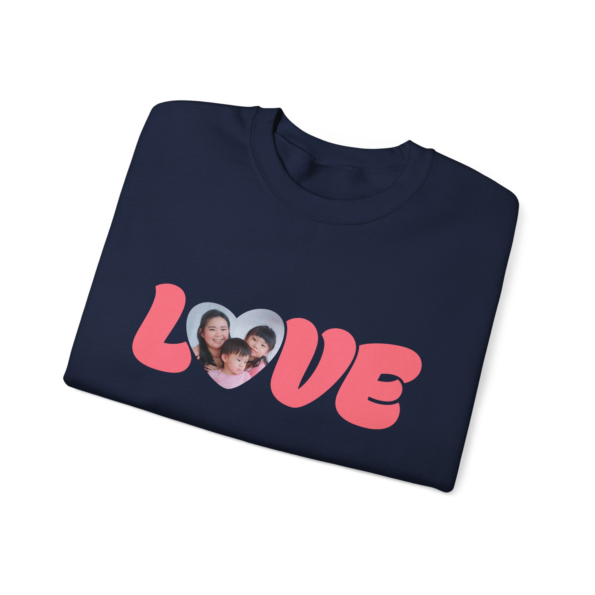 Love Photo Crewneck Sweatshirt — Personalized Heart Photo Love Sweatshirt