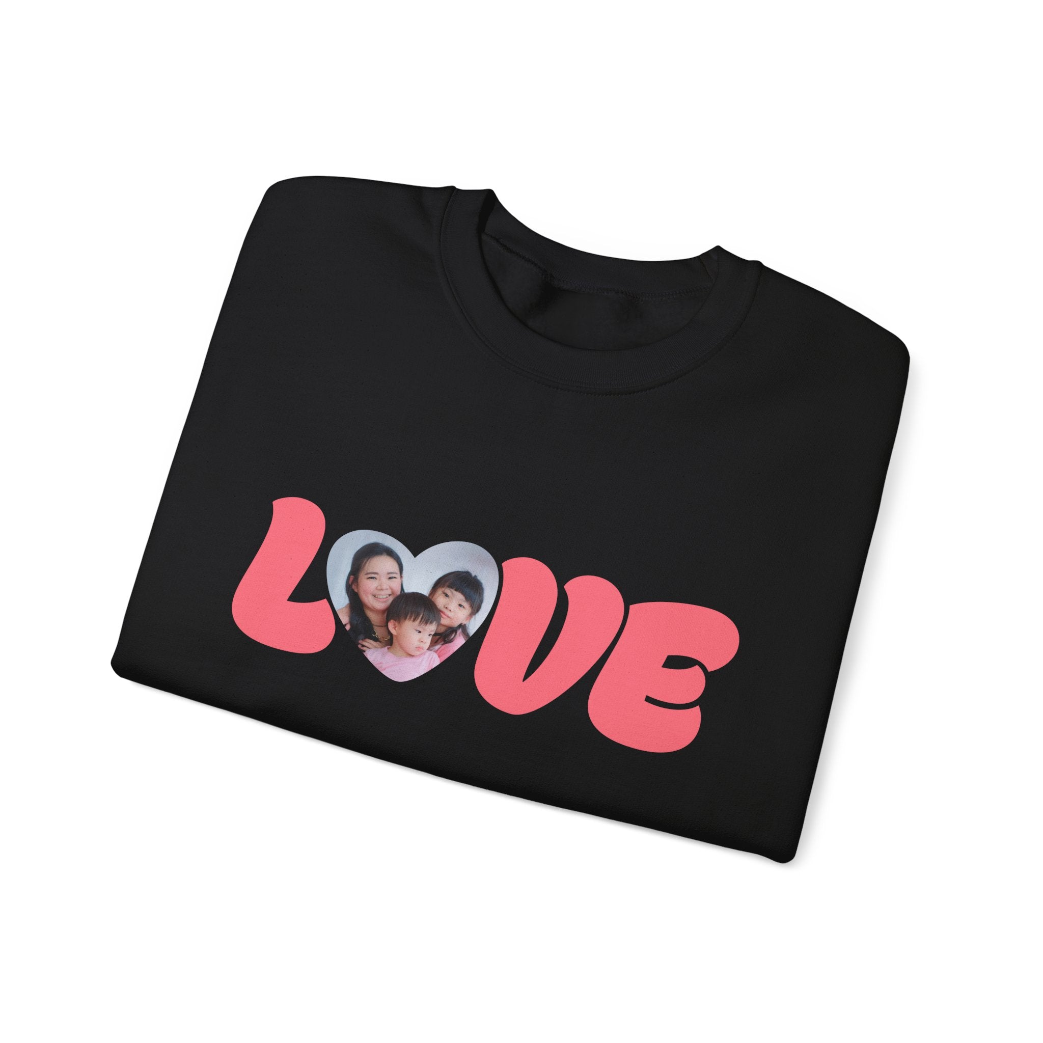 Love Photo Crewneck Sweatshirt — Personalized Heart Photo Love Sweatshirt