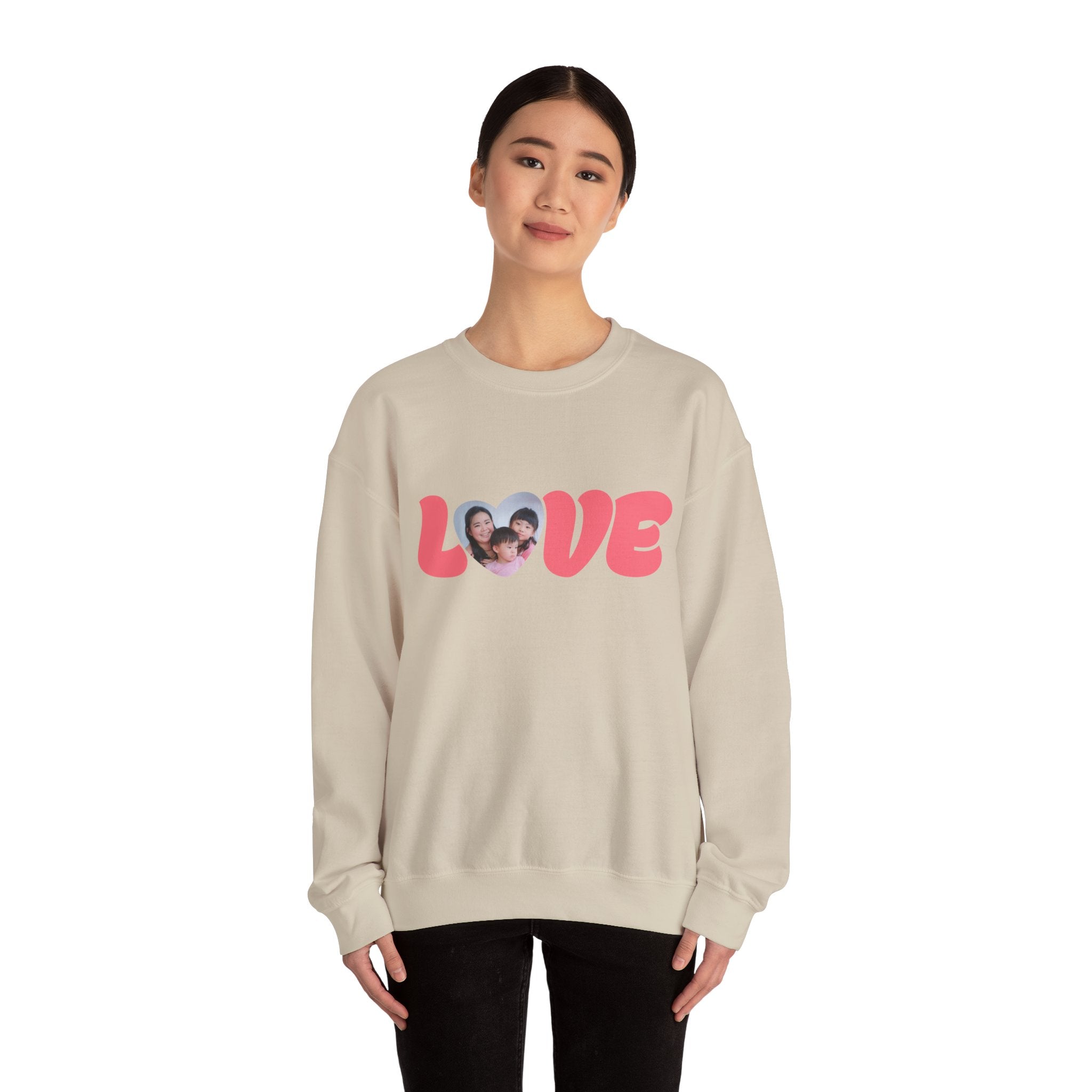 Love Photo Crewneck Sweatshirt — Personalized Heart Photo Love Sweatshirt