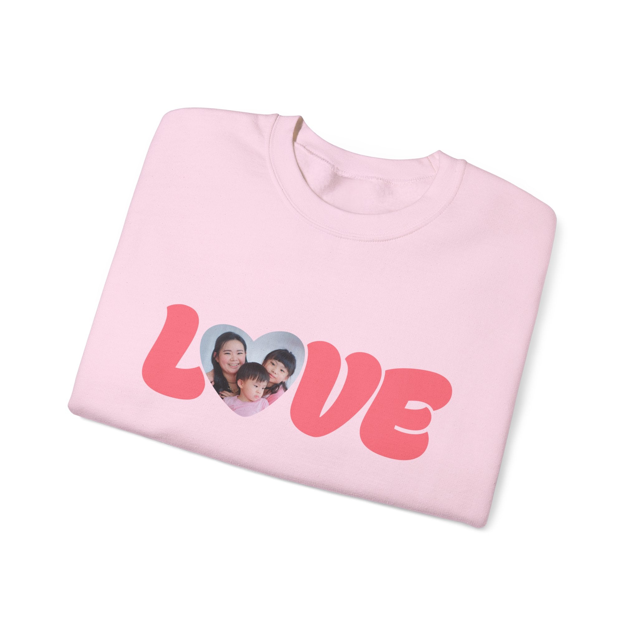 Love Photo Crewneck Sweatshirt — Personalized Heart Photo Love Sweatshirt