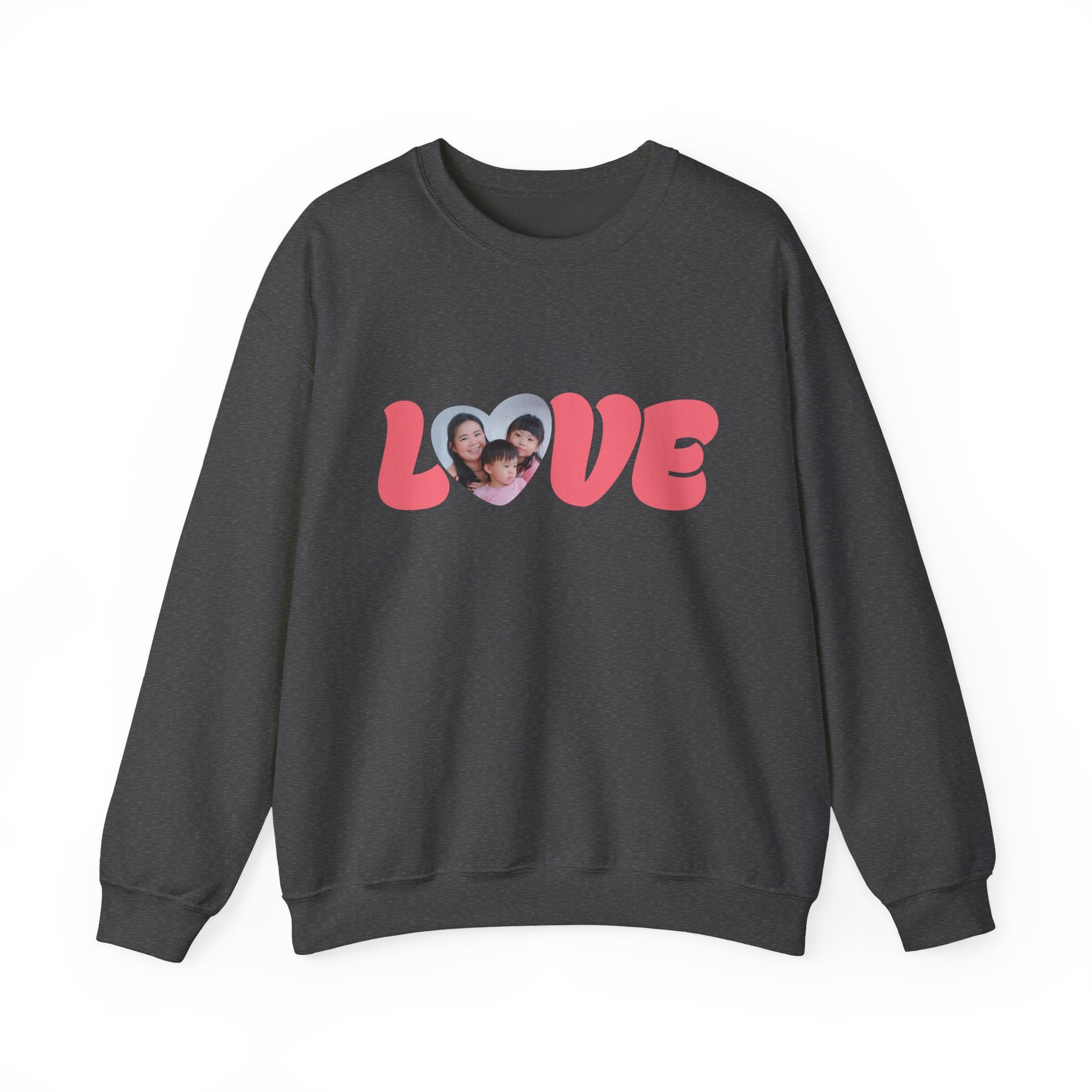 Love Photo Crewneck Sweatshirt — Personalized Heart Photo Love Sweatshirt