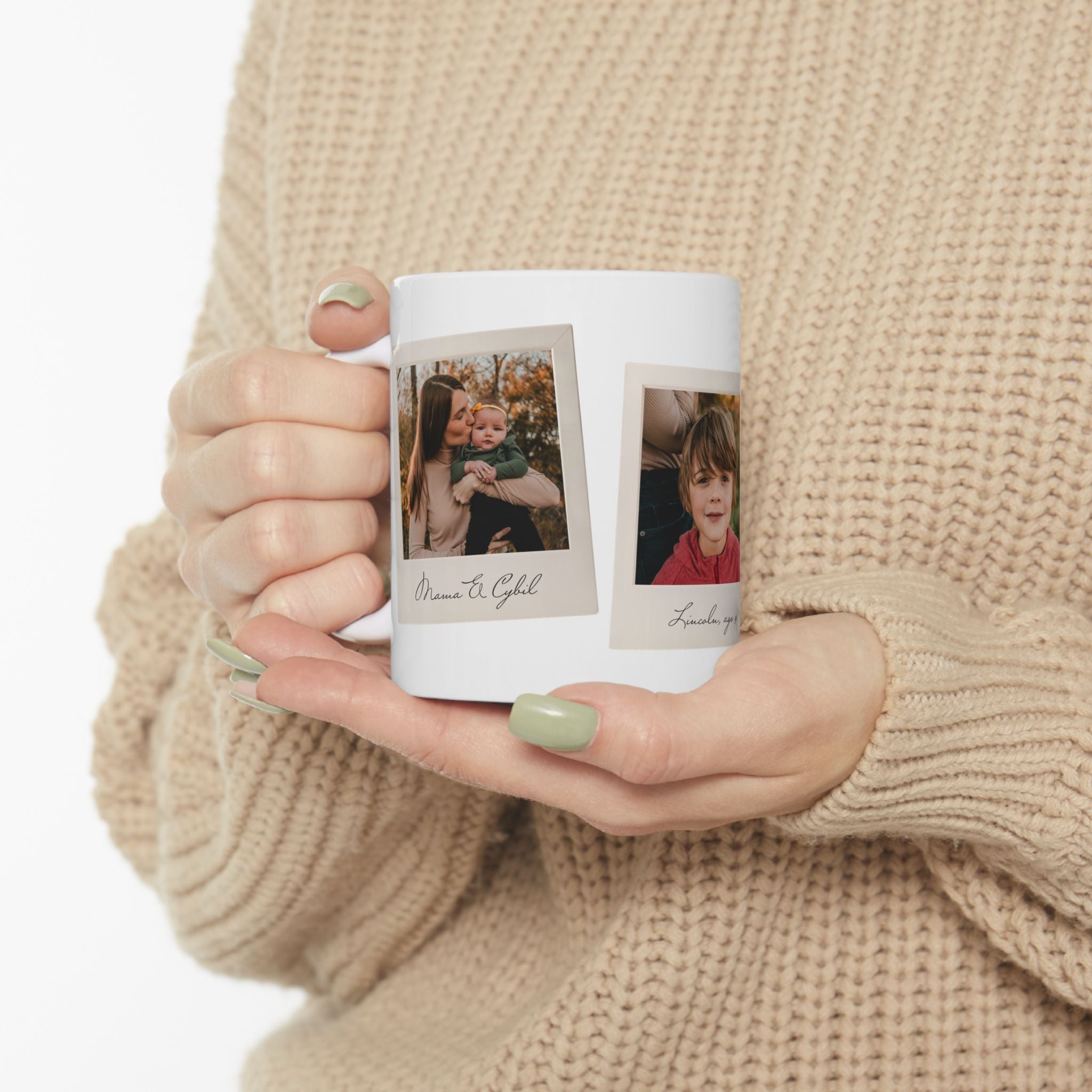 3 Polaroid Family Photo Mug - Personalized Coffee Cup