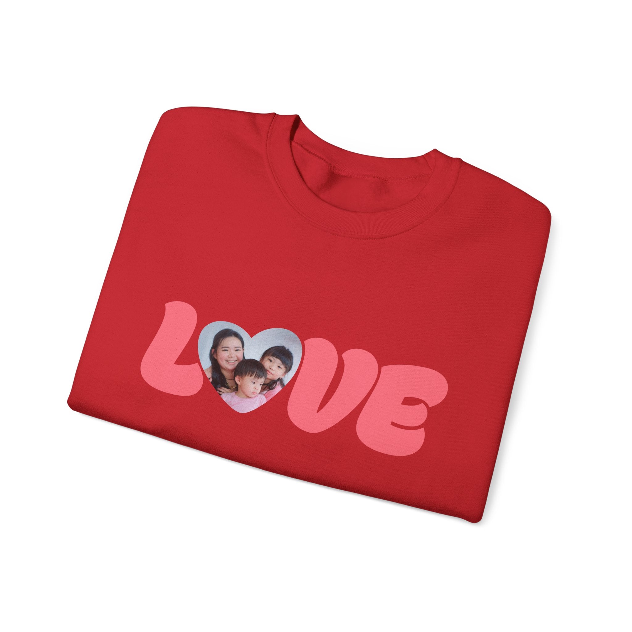 Love Photo Crewneck Sweatshirt — Personalized Heart Photo Love Sweatshirt