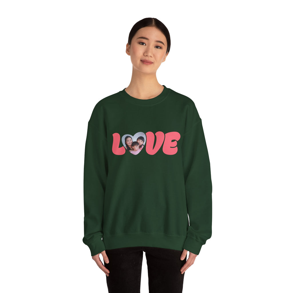 Love Photo Crewneck Sweatshirt — Personalized Heart Photo Love Sweatshirt