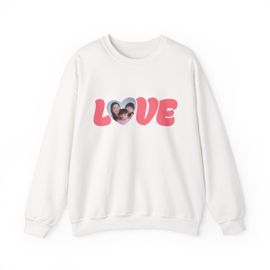 Love Photo Crewneck Sweatshirt — Personalized Heart Photo Love Sweatshirt