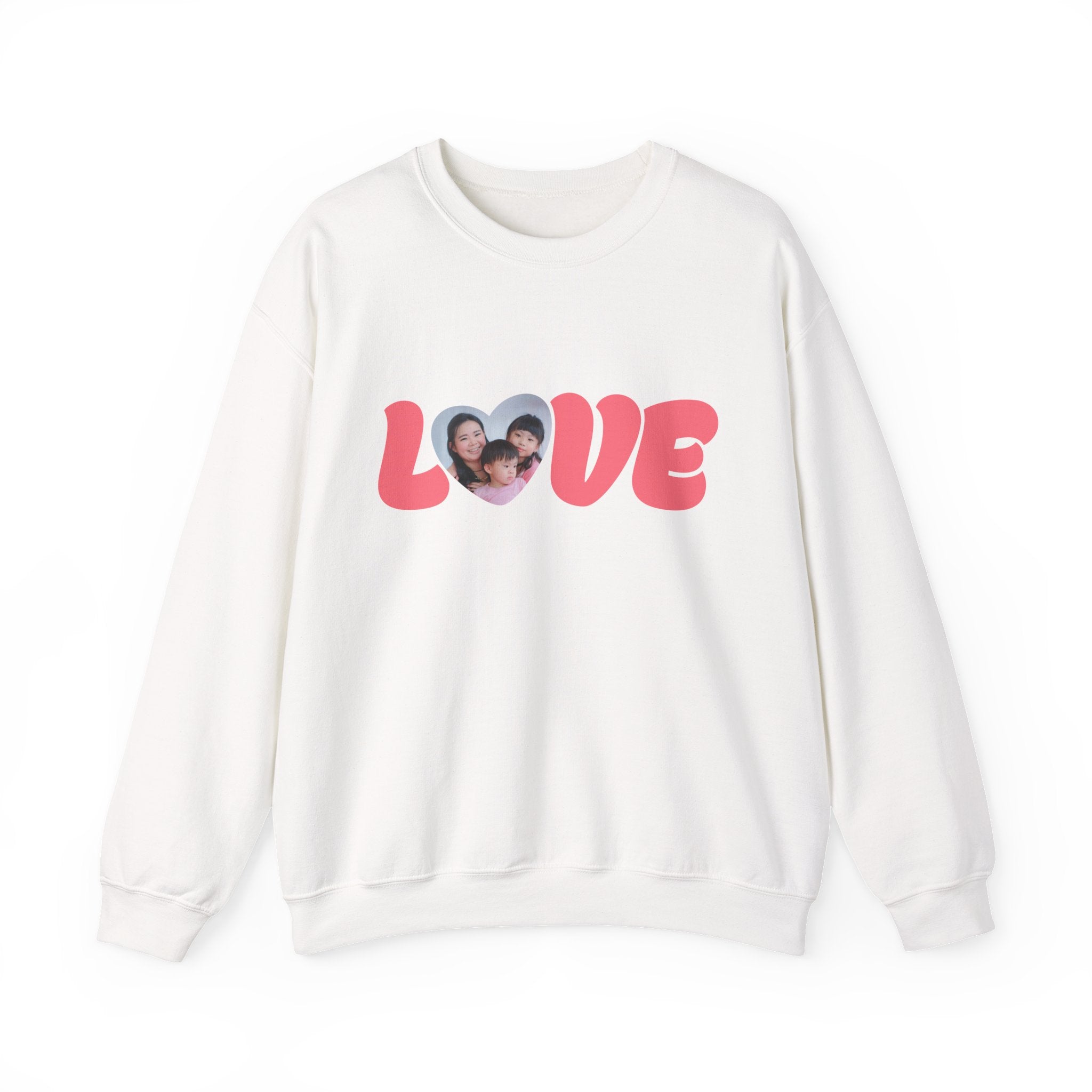 Love Photo Crewneck Sweatshirt — Personalized Heart Photo Love Sweatshirt