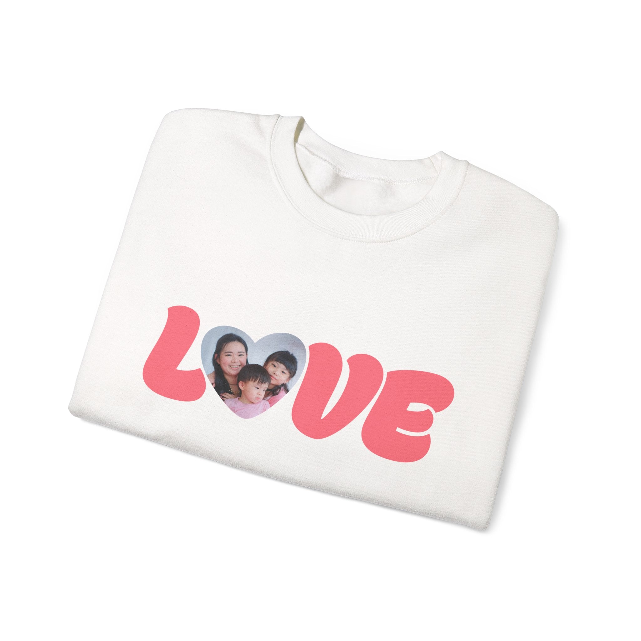 Love Photo Crewneck Sweatshirt — Personalized Heart Photo Love Sweatshirt