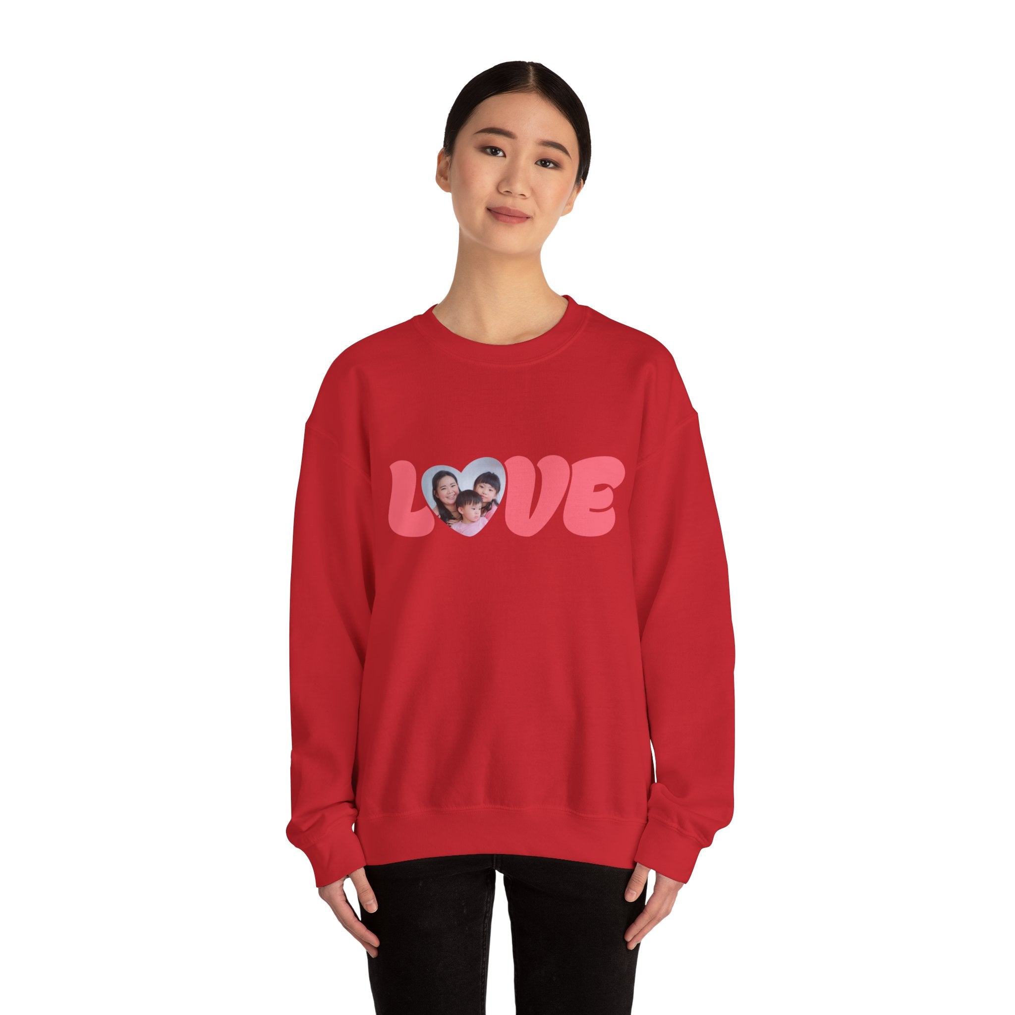 Love Photo Crewneck Sweatshirt — Personalized Heart Photo Love Sweatshirt