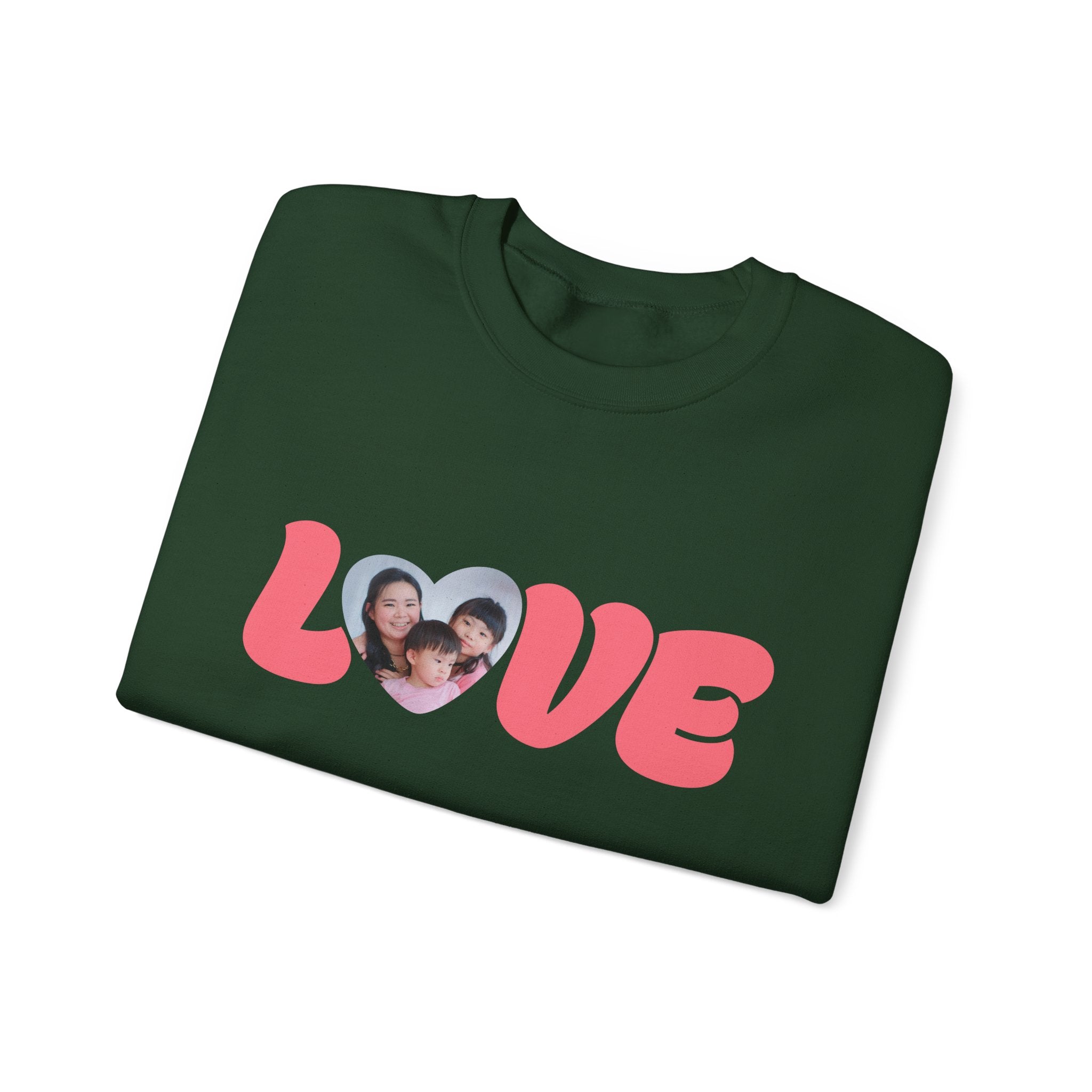 Love Photo Crewneck Sweatshirt — Personalized Heart Photo Love Sweatshirt