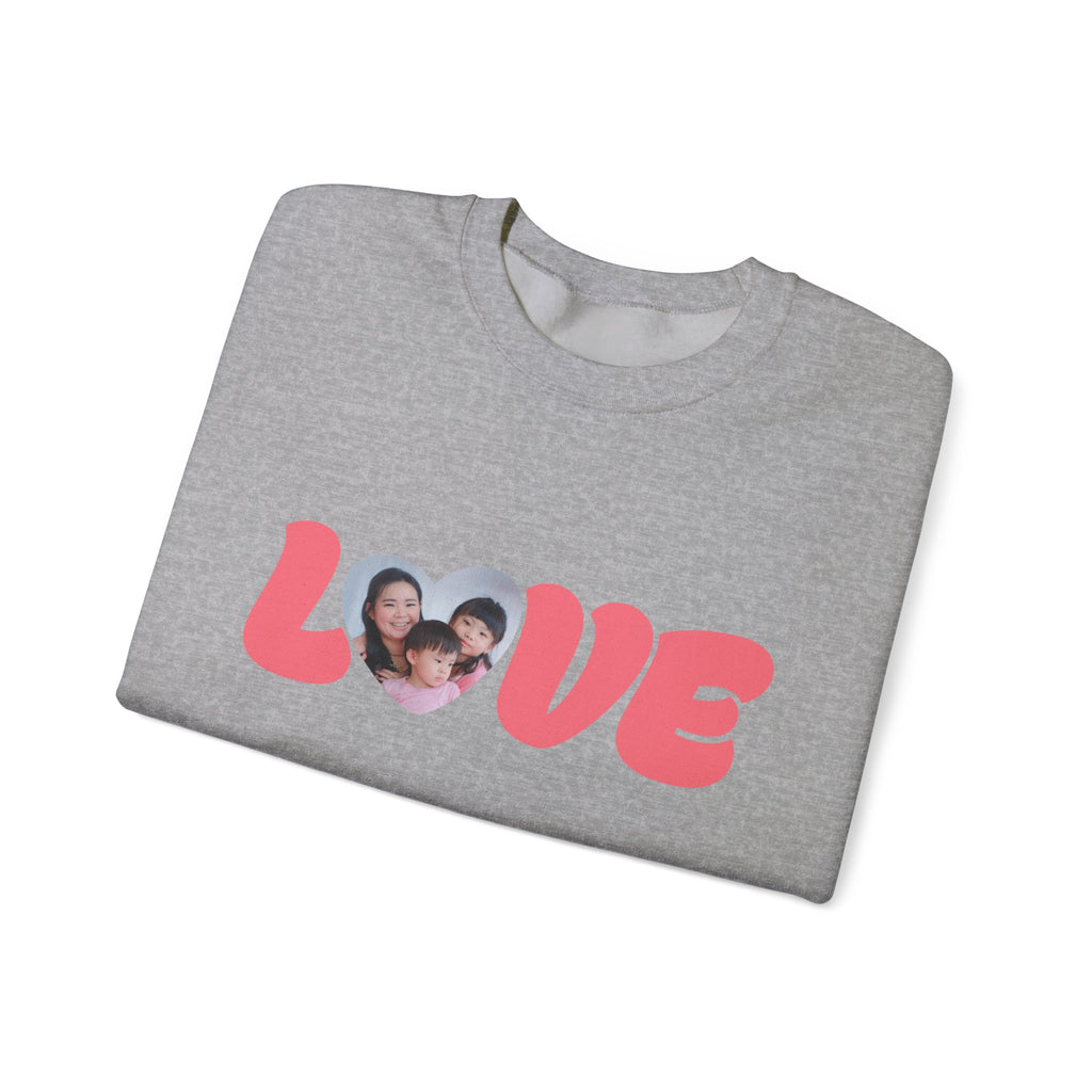 Love Photo Crewneck Sweatshirt — Personalized Heart Photo Love Sweatshirt