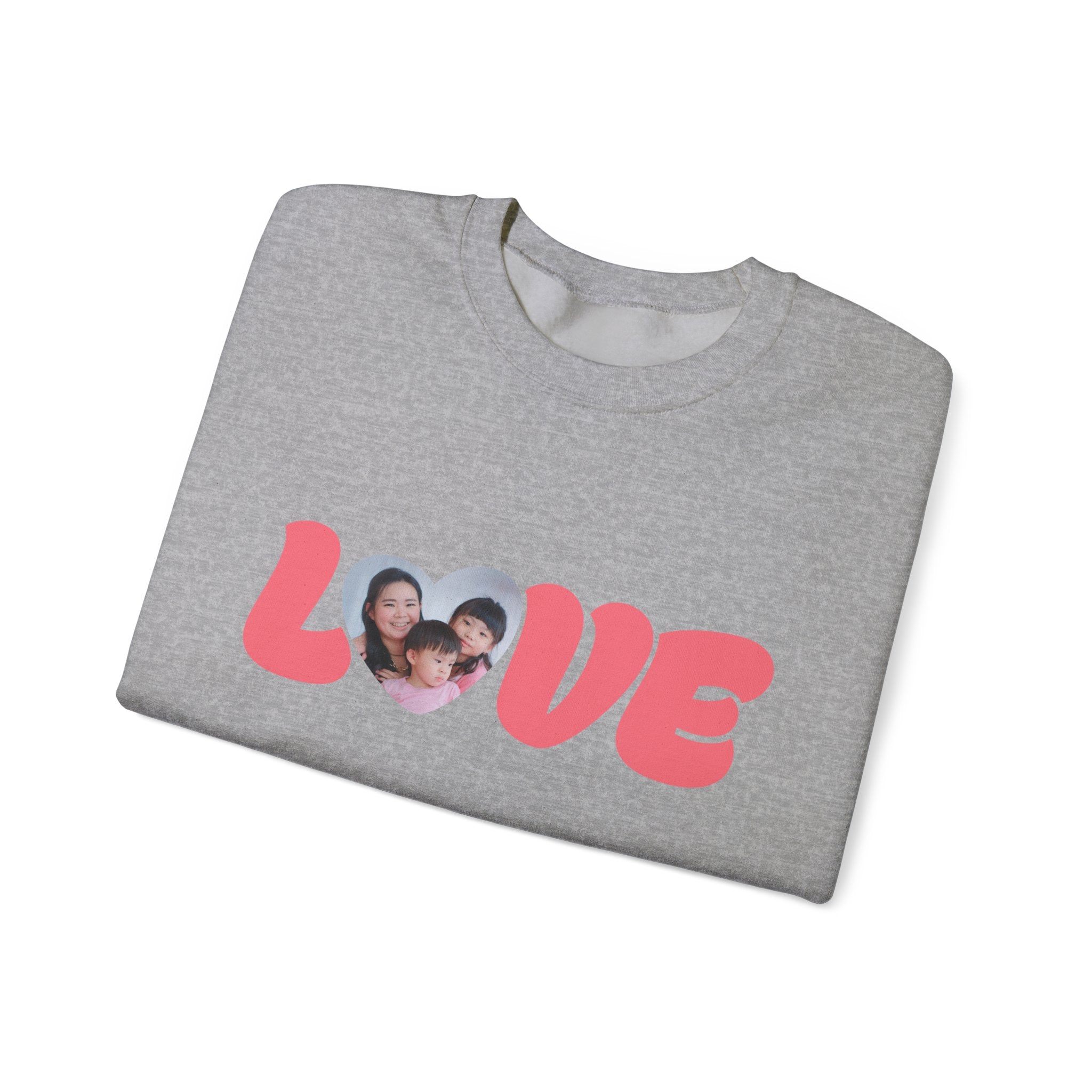 Love Photo Crewneck Sweatshirt — Personalized Heart Photo Love Sweatshirt