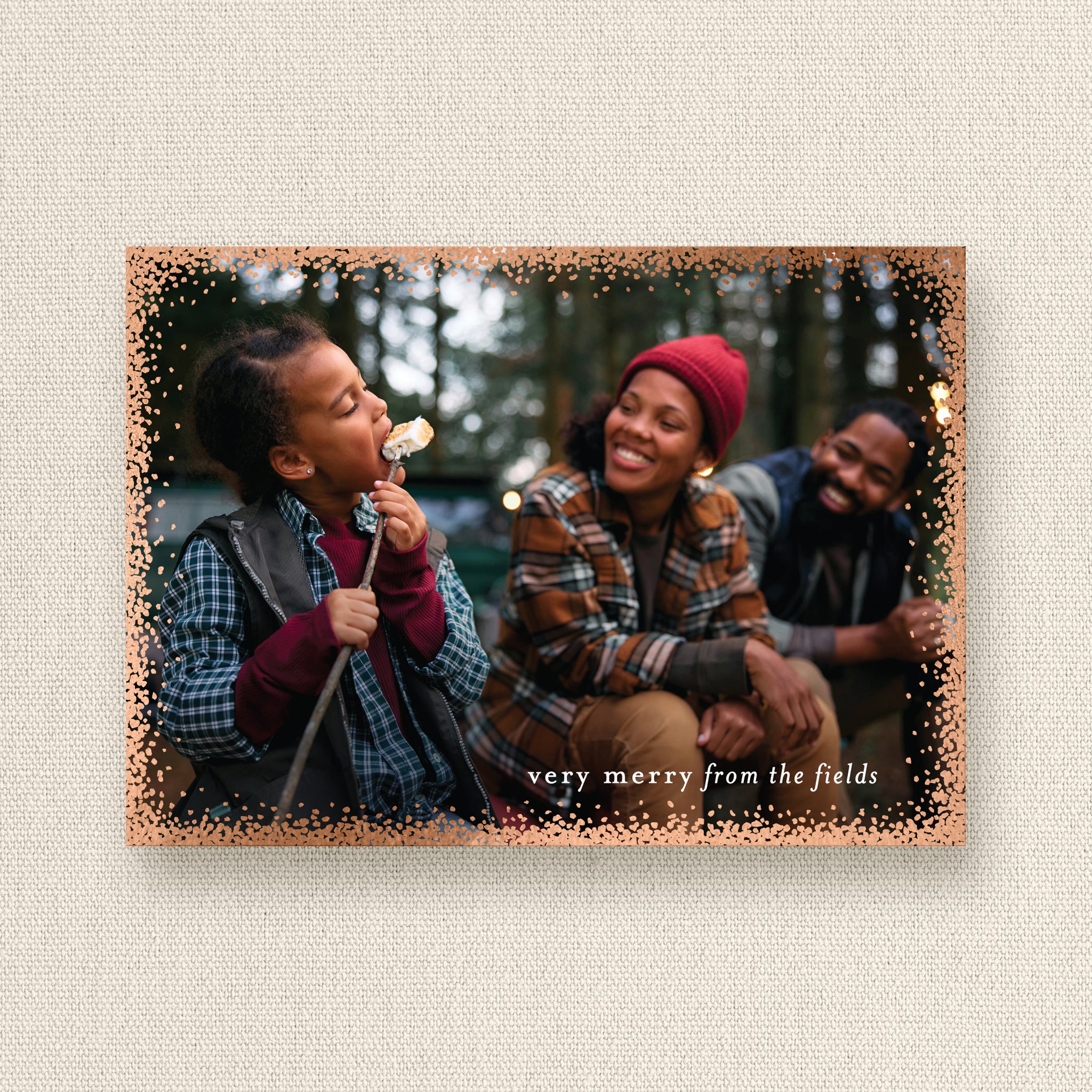 Holiday Frame Photo Card with Copper Foil