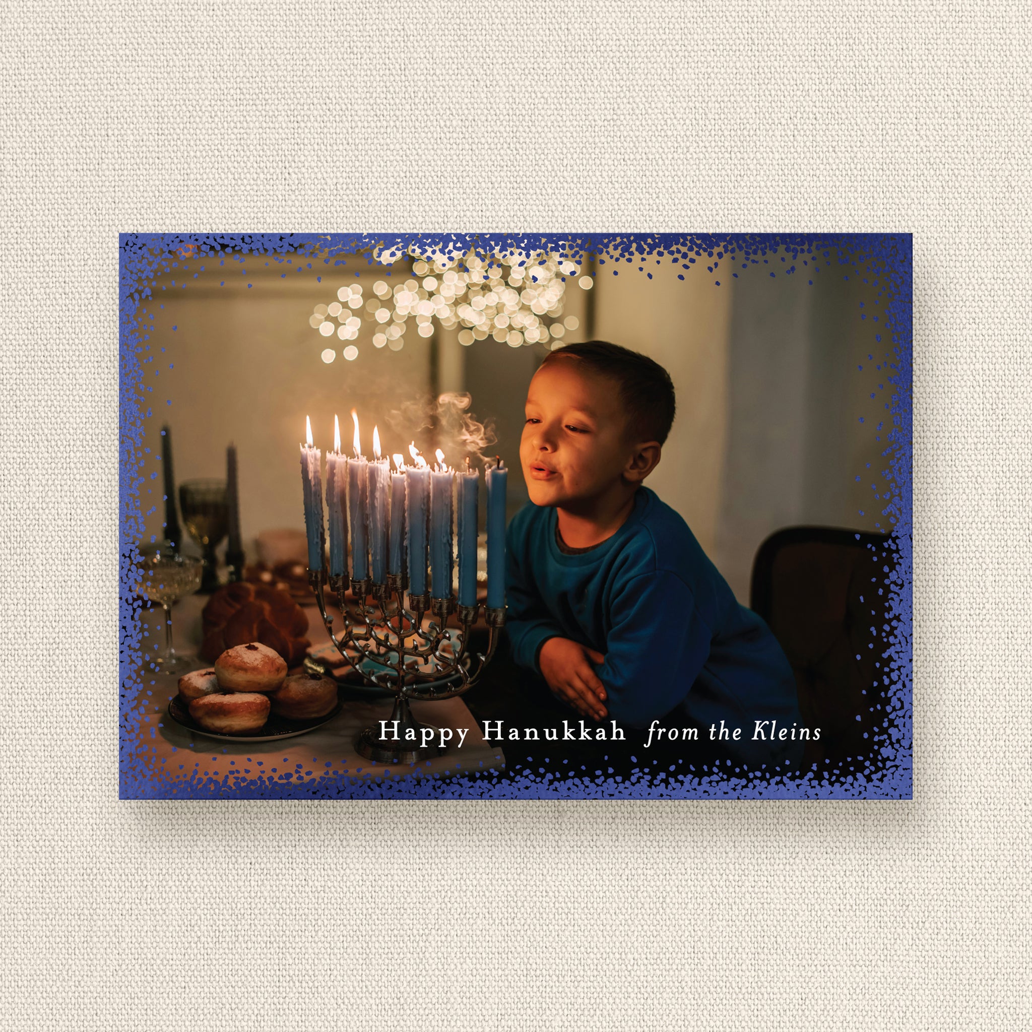 Holiday Frame Photo Card with Royal Blue Foil