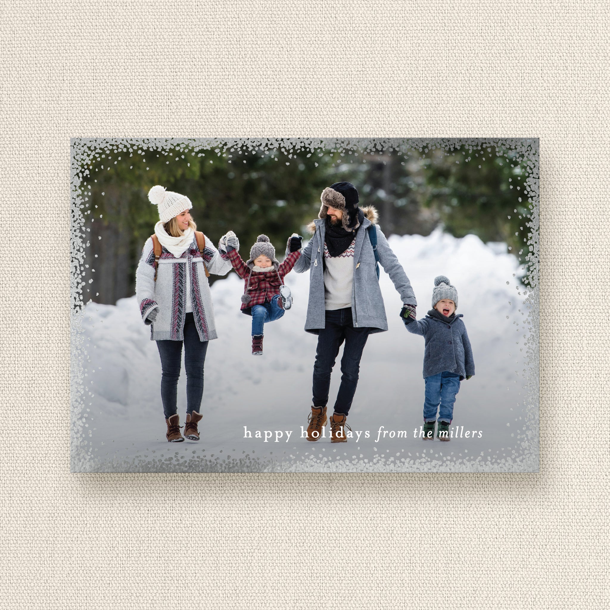 Holiday Frame Photo Card with Silver Foil