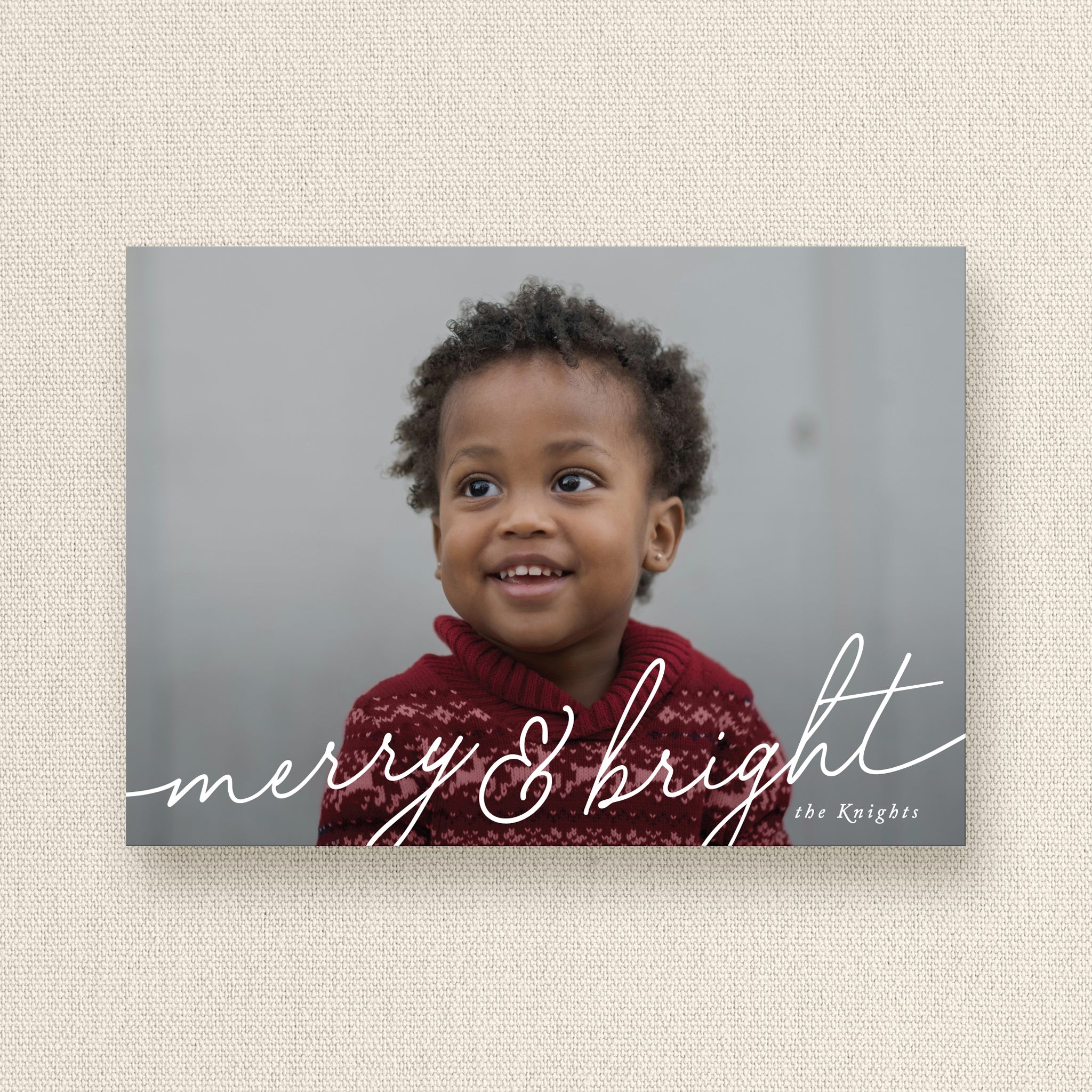 Merry and Bright Holiday and Christmas Photo Card