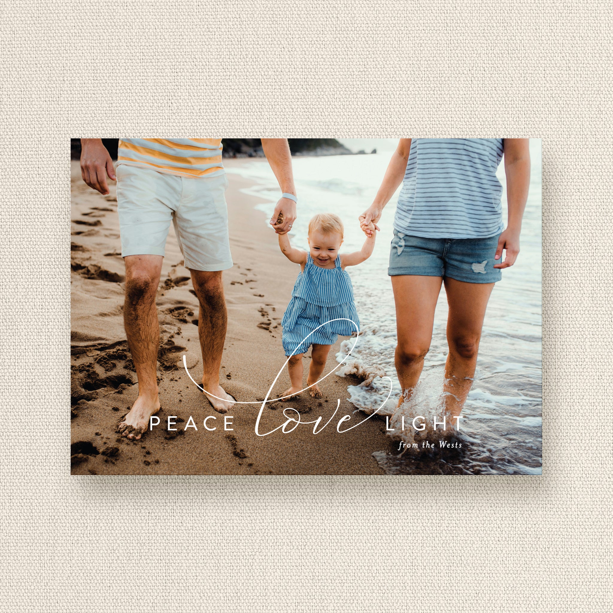 Peace Love Light Christmas Photo Card