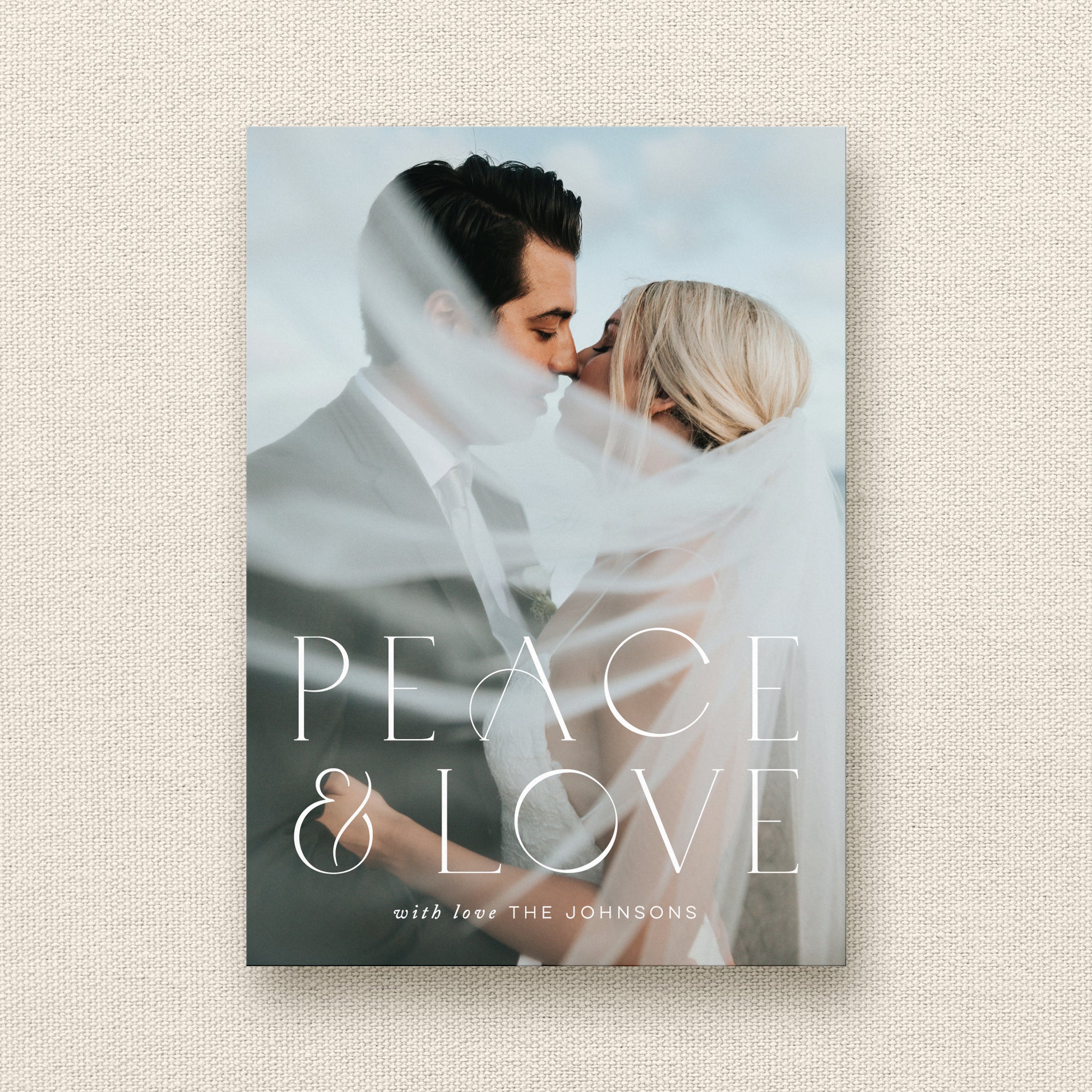 Peace and Love Christmas and Holiday Photo Card